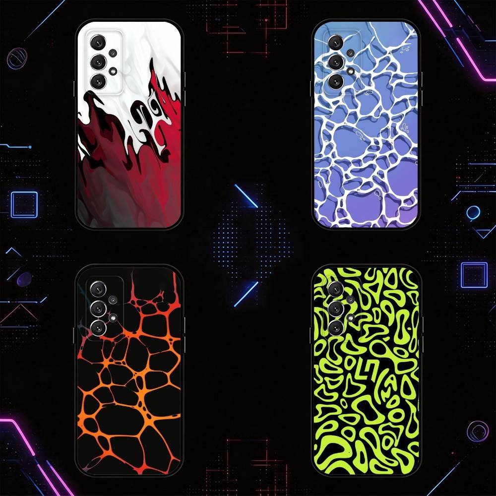 F-Fluid Art Phone Case For Samsung S25,24,21,22,23,30,Ultra,20,Plus,Fe,Lite,Note Soft Black Cover