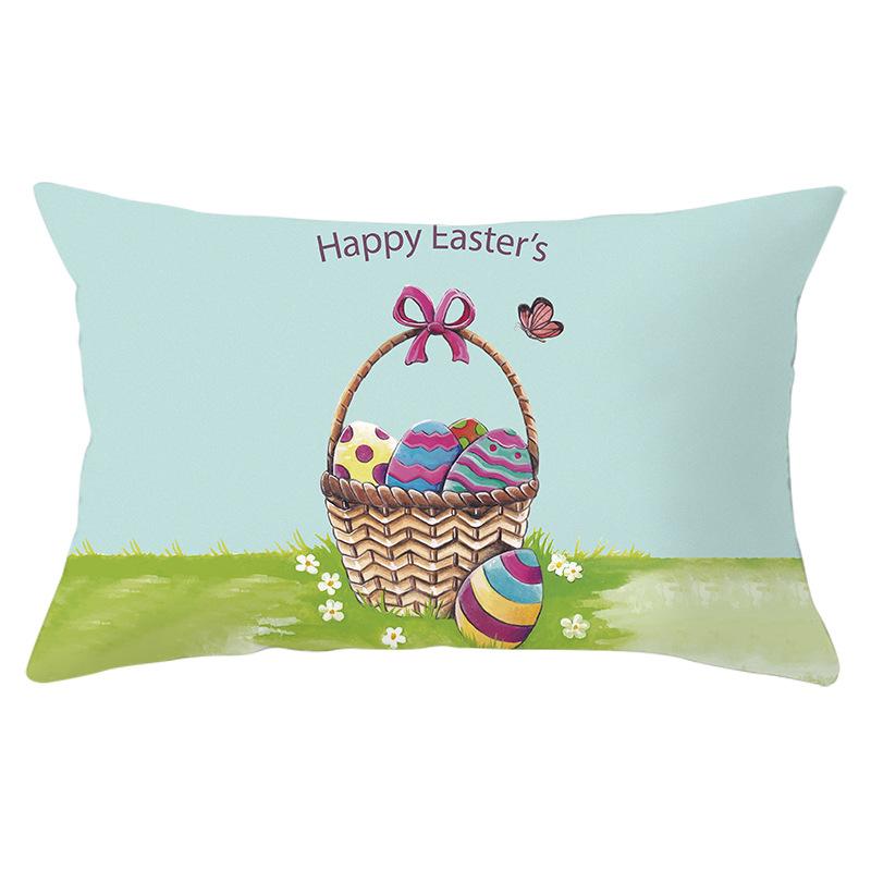 Easter Lumbar  Pillowcase Decorative Sofa Cushion Case Bed Pillow Cover Home Decor Car Cushion Cover Rabbit Pillow Case 30*50cm