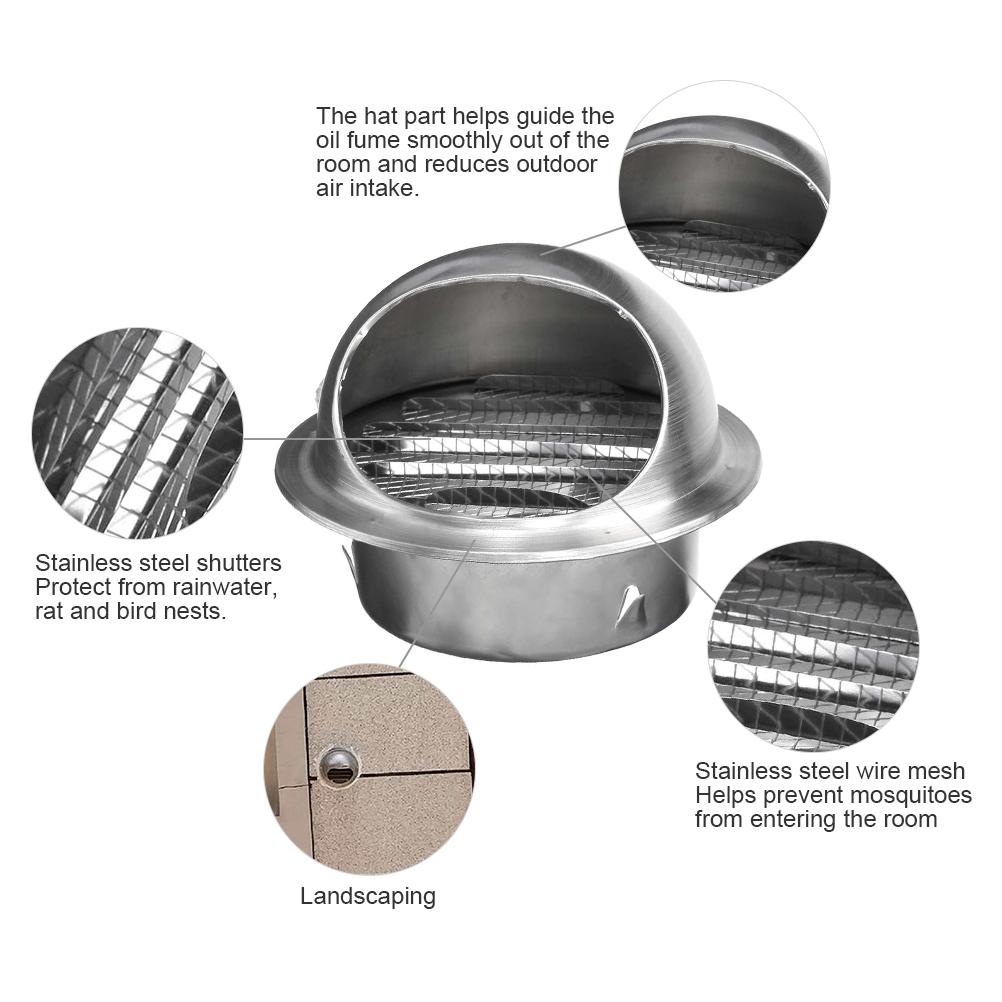 100 150mm Ventilation Outlet  Stainless Steel Air Vent Grille Cover