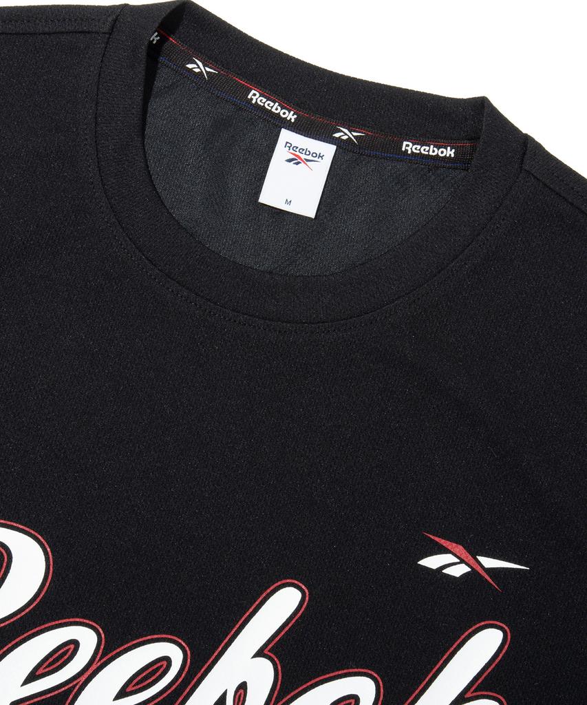Reebok Summer Lettering Jersey T-Shirt - Black