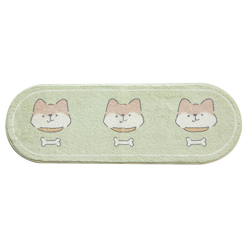 Bedroom Bed Rug Cartoon Ins Wind Bed In Front of Small Mat Living Room Room Long Oval Thick Bed Blanket