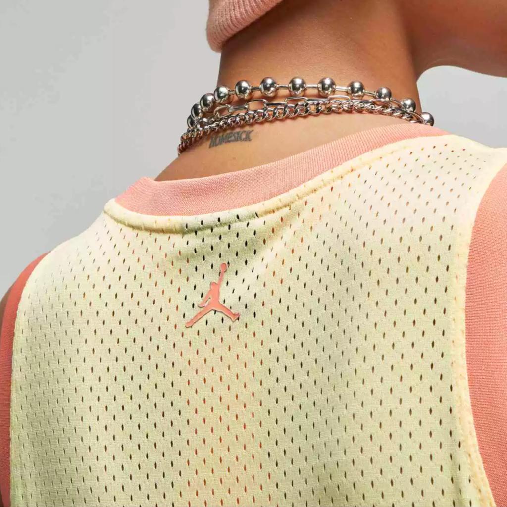 Jordan 23 Letter Number Sports Casual Breathable Eco-Friendly Printed Round Neck Sleeveless Dress Women dress Light-Lemon-Yellow Green DO5030-821