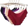 Women's Soft Ultra-thin Seamless Panties Solid Underwear Women's Sexy Low-Rise Ruffles Briefs Lingerie Underpants