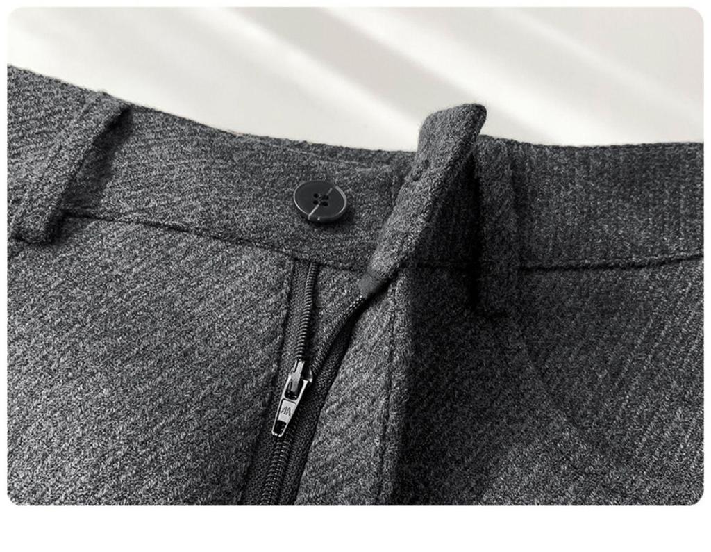 Plus Size Women's High-Waisted Woolen A-Line Skirt with Lining - Spring & Autumn Collection