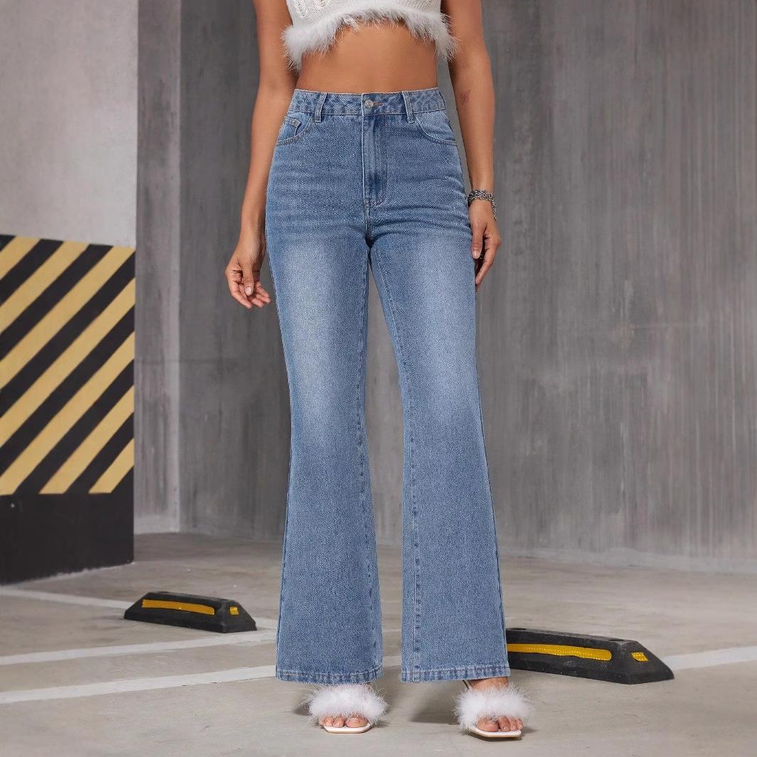 

Женские прямые широкие брюки с высокой талией, джинсы, брюки XL синий