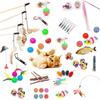 Feather Cat Toy Stick with Mint Ball and Colorful Mouse - Self-entertainment Cat Toy Supply