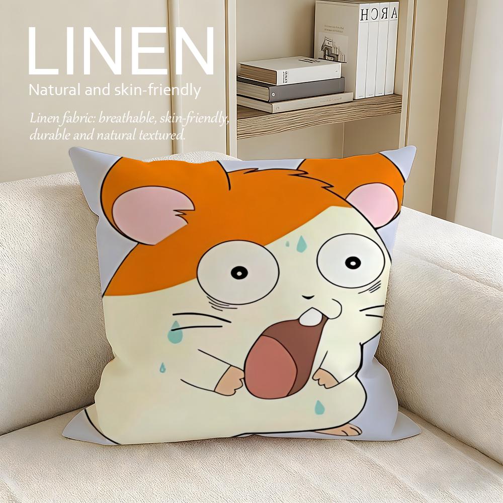 Cute Hamtaro Cushion Cover Pillowcase Set Pcs x x Breathable Washable Sofa Cushion Cover