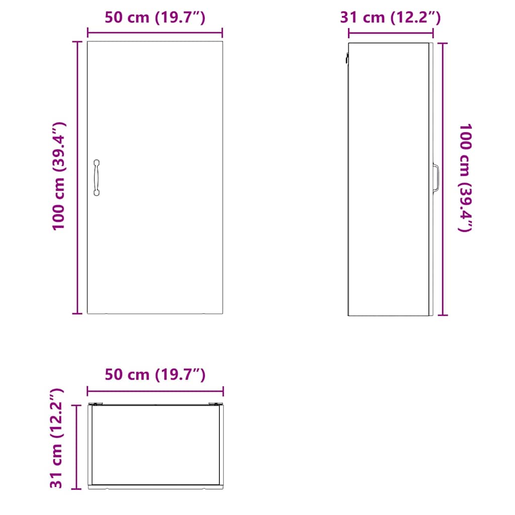 Wall Cabinet LUCCA White 50 X 31 X 100 Cm Particleboard