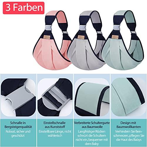 Baby Wrap Carrier, Adjustable Infant Sling with Thickened Shoulder Straps, Ergonomic Support for Newborn to 36 Months
