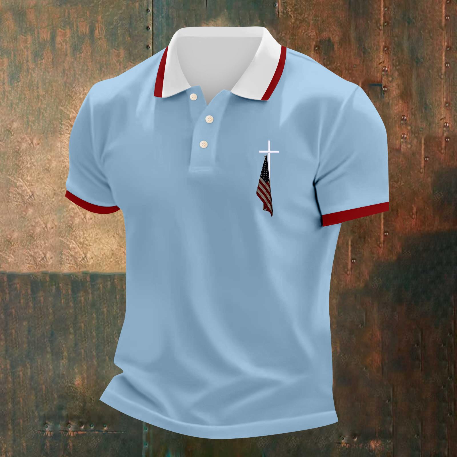 

Чоловіча повсякденна футболка з принтом до Дня Незалежності, з коротким рукавом M