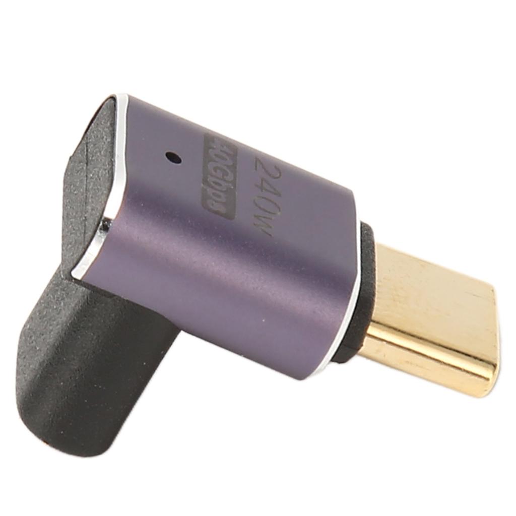 USB C Adaptér s pravým úhlem Samice na Samce 40Gbps PD240W Nabíjení 8K 60Hz Typ C 4.0 se středovým ohybem