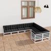 Day and Night - Day and Night 9-piece Garden Furniture Set with White Pine Wood Cushions