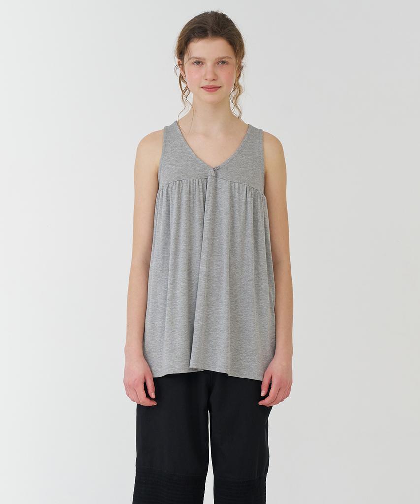 PESTO Shirred Sleeveless Top Moon