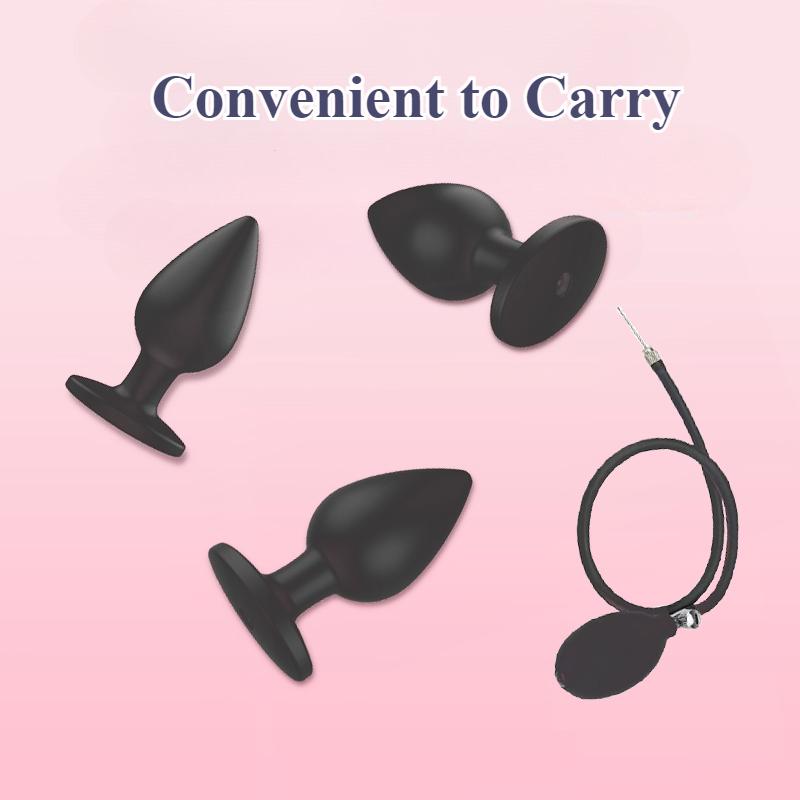 Inflatable Silicone Anal Plug Dilator Expandable Pump Butt Silicone Huge Anus Prostate Massager Anal Sex Toy For Men Couples