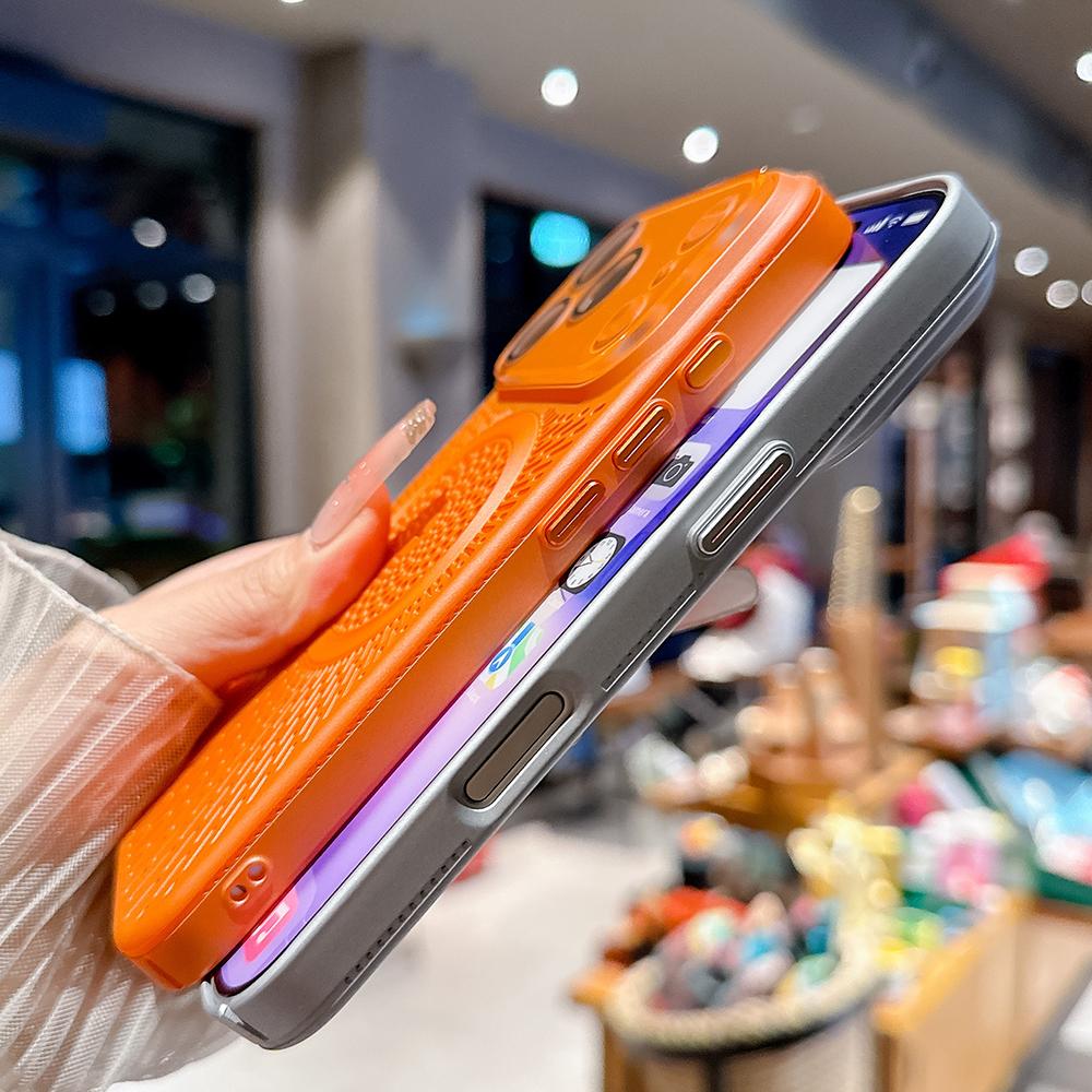 New Fine Hole Film Heat For Magsafe Phone Case For iPhone 17 16 15 14 13 Pro Max Dissipation Magnetic Wireless Charging Cover