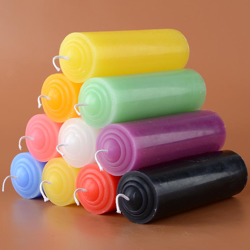 Odorless Multi-Color Extra Thick Festival and Emergency Candles: 24-Hour Lighting Backup in Red, White, Purple, Black.