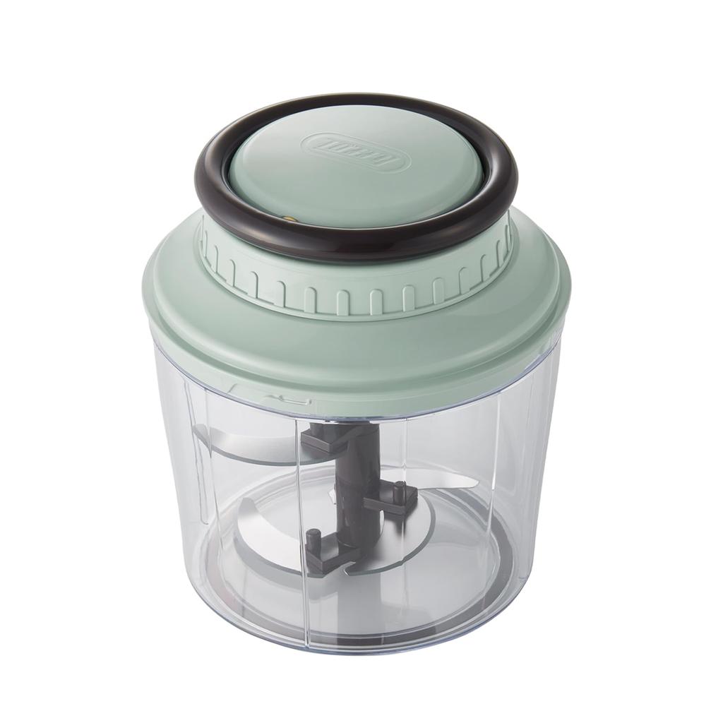 Toffy Handy Chopper Large Maximum Capacity No Power Supply Required Manual Food Food Easy To Use K-HC11 (Pale Aqua) 1.5L Processor, Chopper, Cutter,