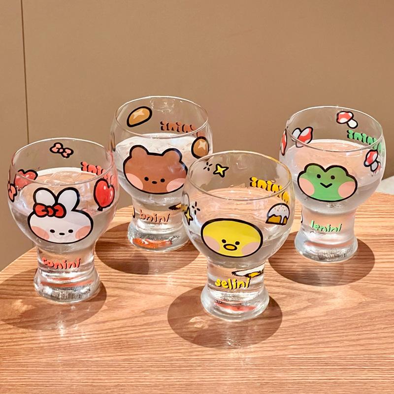 Minini Brown Bear Glass Water Cup 2025 New Summer Beer Cup Large Capacity Juice Milk Coffee Cup Female