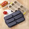 6 Cavity Silicone Baking Mold Food Grade Silicone Bake Tray Hot Dog Bread Mold  Dessert Making