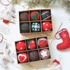 6pcs/box Wool Felt Party Hanging Balls Gifts Christmas Ornaments Home Santa Snowman Window Dsplay Ball Decorations Holiday