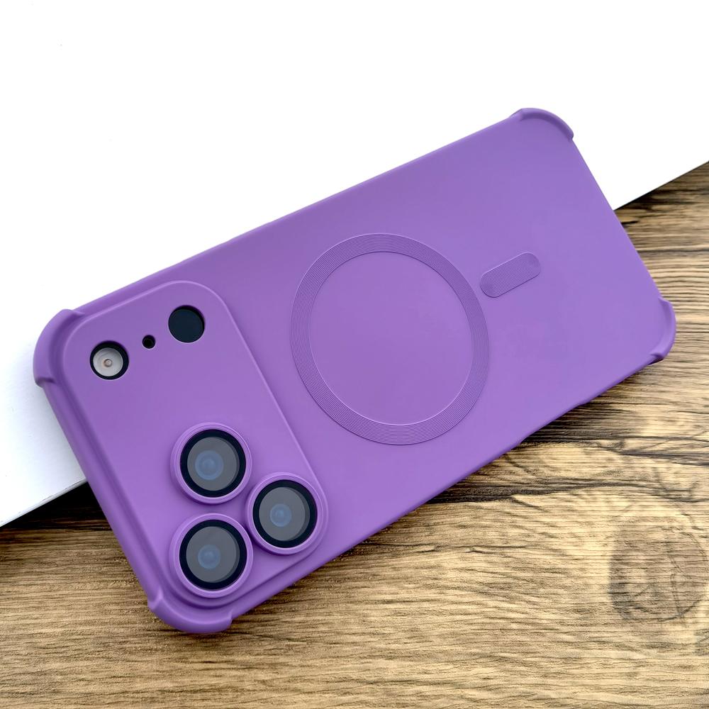 Luxury Shockproof AirBag Soft Magsafe Case For iPhone 17 Air 16 15 14 13 12 Pro Max 17Pro iPhone17 16Pro Wireless Charge Cover