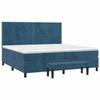 3137807 vidaXL Lit à sommier tapissier et matelas Bleu foncé 200x200cm Velours