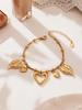 Qiong Yao Ocean-Style Shell & Fish Pendant Bracelet with 18k Gold PVD Plating