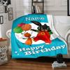 Bing Bunny And Lamb Balloons Happy Birthday Flannel Blanket With Customizable Name Soft And Comfortable Shawl Blanket For All Seasons Suitable For