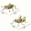 Two Bronze Grasshopper Statues, Lucky Feng Shui Wealth Sculpture Animal Artwork for Home Desk and Office Collection Decoration