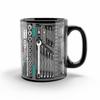 Caneca de Café Divertida 325ml Design de Caixa de Ferramentas Cerâmica Copo de Água para Mecânico Padrão de Chave Inglesa Caneca de Mecânico Resistente Presente para Mecânico de Automóveis/Carros