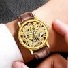 Vintage Men Watch Hollow Round Dial Faux Leather Strap Casual Formal Watch Accurate Quartz Wristwatch Fashion Jewelry Gift