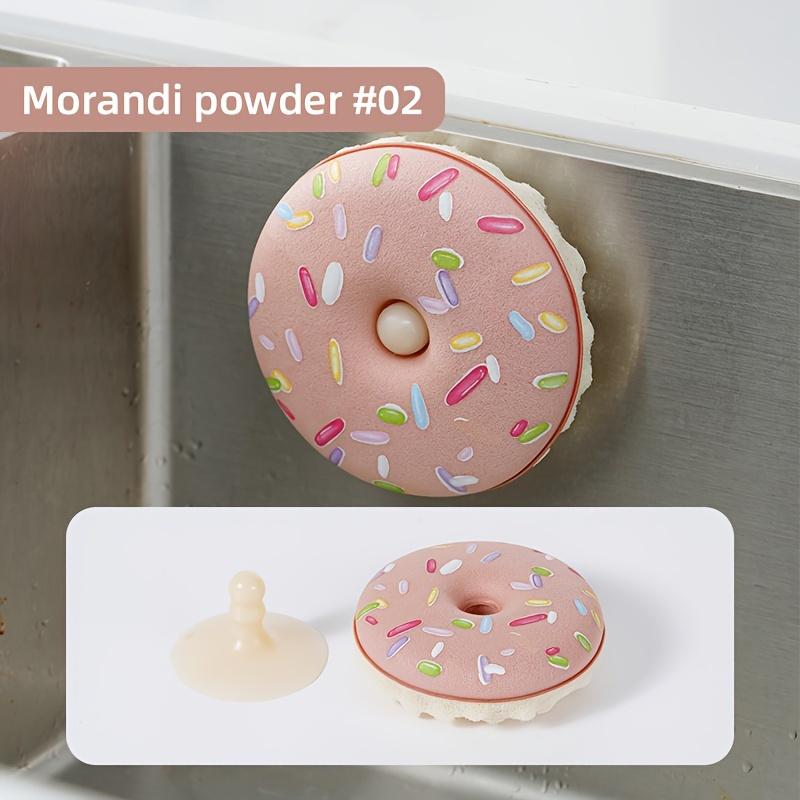 5Pcs Kitchen Sponge Brush Set, 4 Donut Shaped Dishwashing Sponges with 1 Suction Cup, Multi-Functional Scrubber for Pots