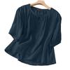 ZANZEA Women Casual Round Neck Summer Short Sleeve Cotton Blouse