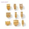 18K Gold Plated Inlaid Zircon Tube Pendant Bail Brass Pendant Connectors Bail Clasps For DIY Necklace Jewelry Making Accessories