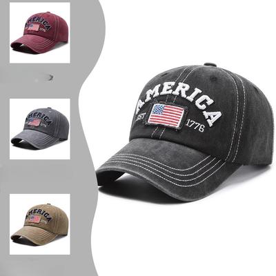 New Hat Retro Wash Letter Embroidered Baseball Cap Outdoor Men Sports Men and Women Sun Hat Baseball Cap