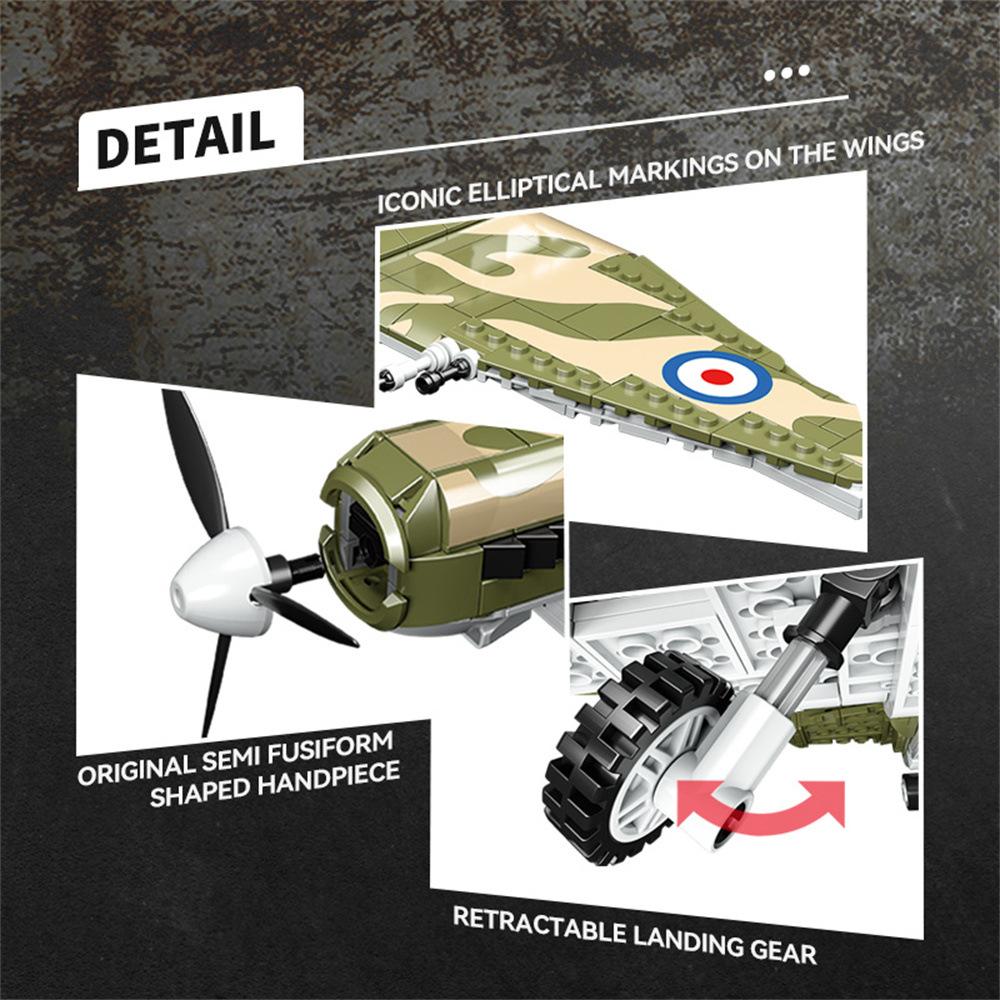 Ovly MK9 Super Spitfire Fighter 1:32 Model Building Block World War II UK Fighter Toy Compatible with Bricks Children's Birthday Gift