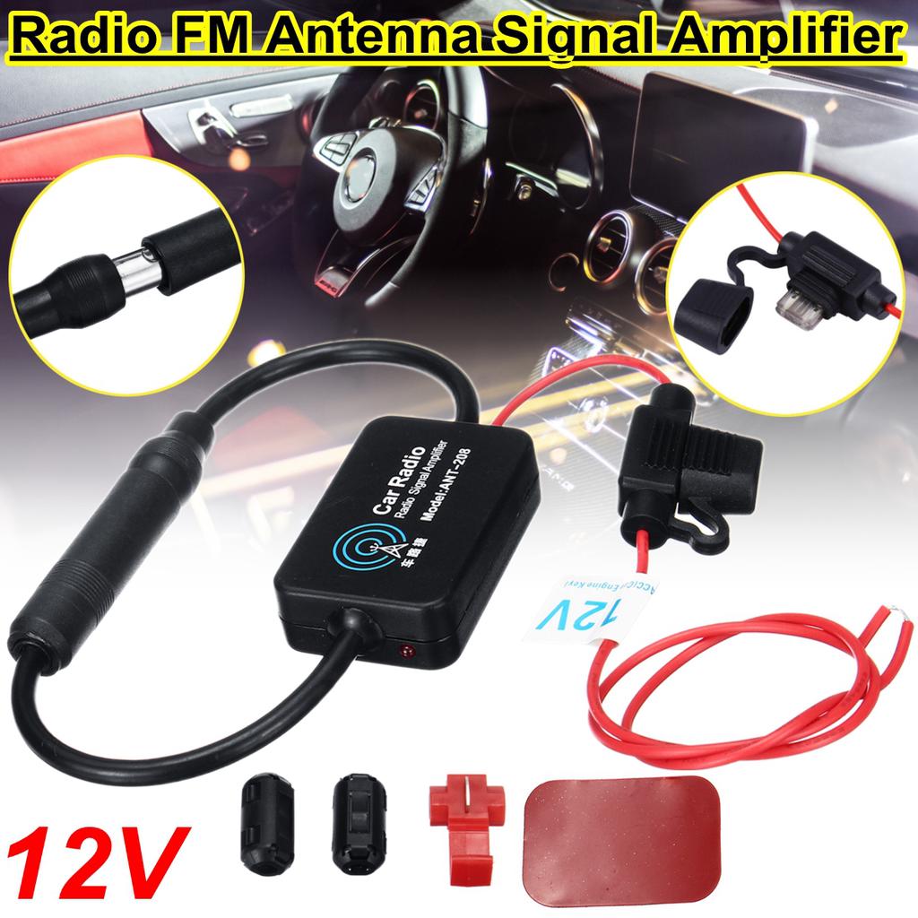 Buy For Universal 12V Auto Car Radio FM Antenna Signal Amp Amplifier