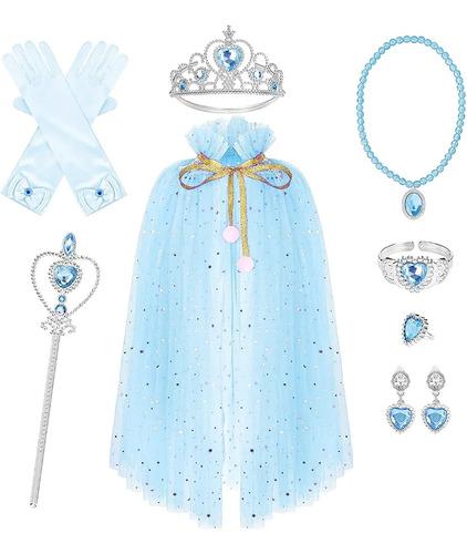 Takagi Princess Set For Girls, 8 Pieces: Cape, Crown, Magi