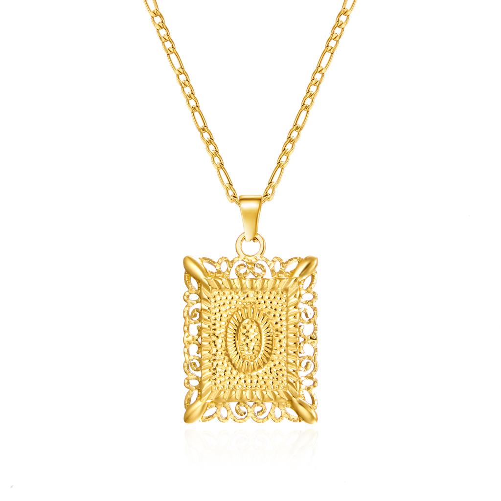 Stainless Steel Initial Letter Necklace For Women Men 2025 New Stylish Square Pendant Necklace Birthday Party Jewelry Gifts