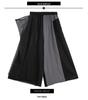 2025 Autumn/Winter Niche Fashion Elastic Waist Patchwork Wide-Leg Culottes Plus Size