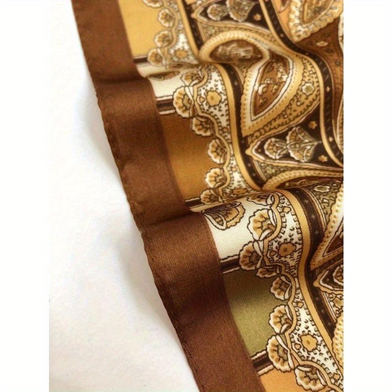 1pc Women's Paisley Printed Bandana, Silk Headscarf Elegant Headwrap For Daily Wear Skull Skeleton