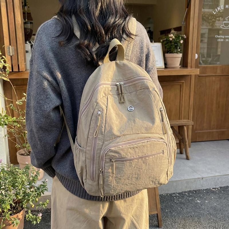 Mochila Ligera de Moda Bolso Diario de Moda Casual Mochila Escolar de Gran Capacidad para Estudiantes Diseño Minimalista para Viajes al Trabajo con Bolsillos Funcionales