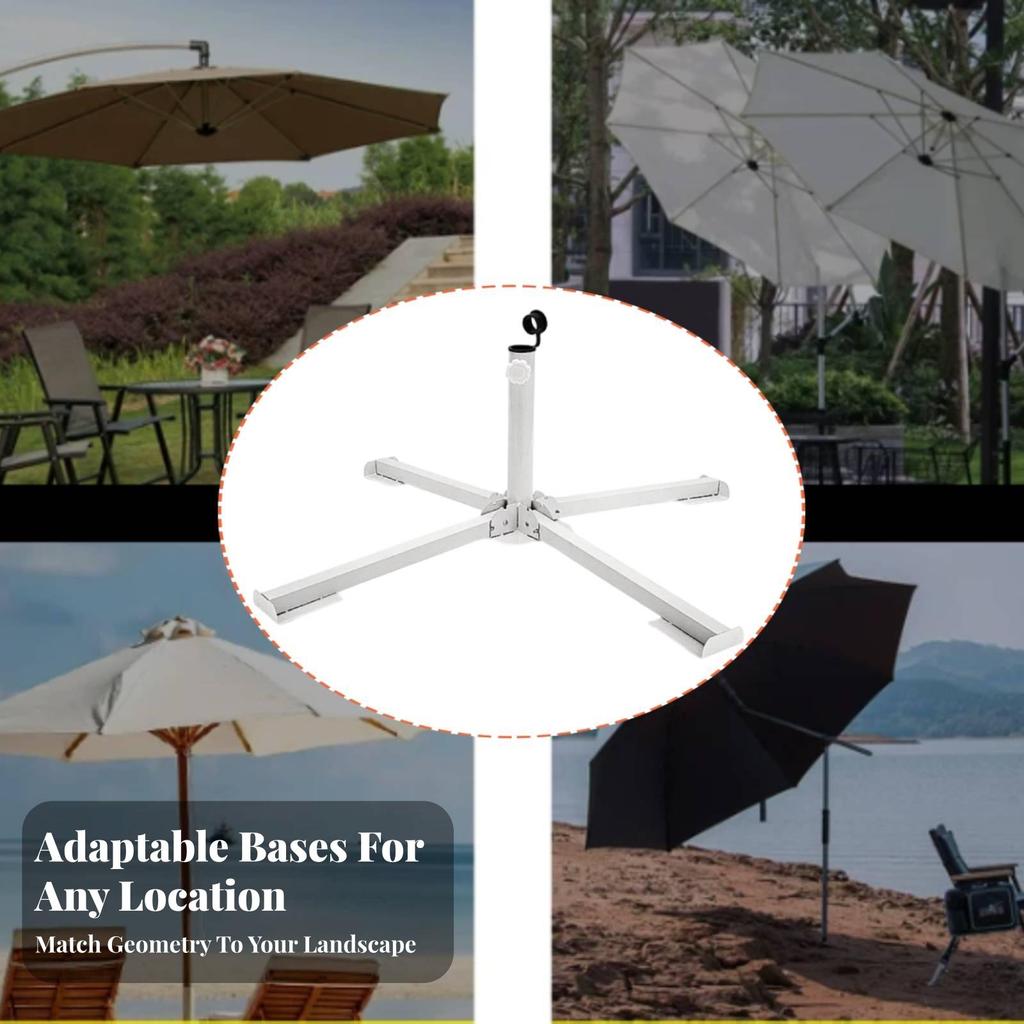 Space-Saving Collapsible Umbrella Stand Sturdy Foldable Base Heavy-Duty