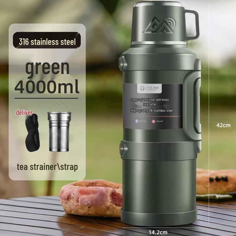 316 Large Capacity Outdoor Stainless Steel Insulated Sports Teapot and Water Cup