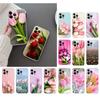 Phone Case For Iphone 17 Pro Max Air 16 15 14 13 Pro Max 15 16 Pro 15Plus Tulips Flower Spring Field Red Pink Purple