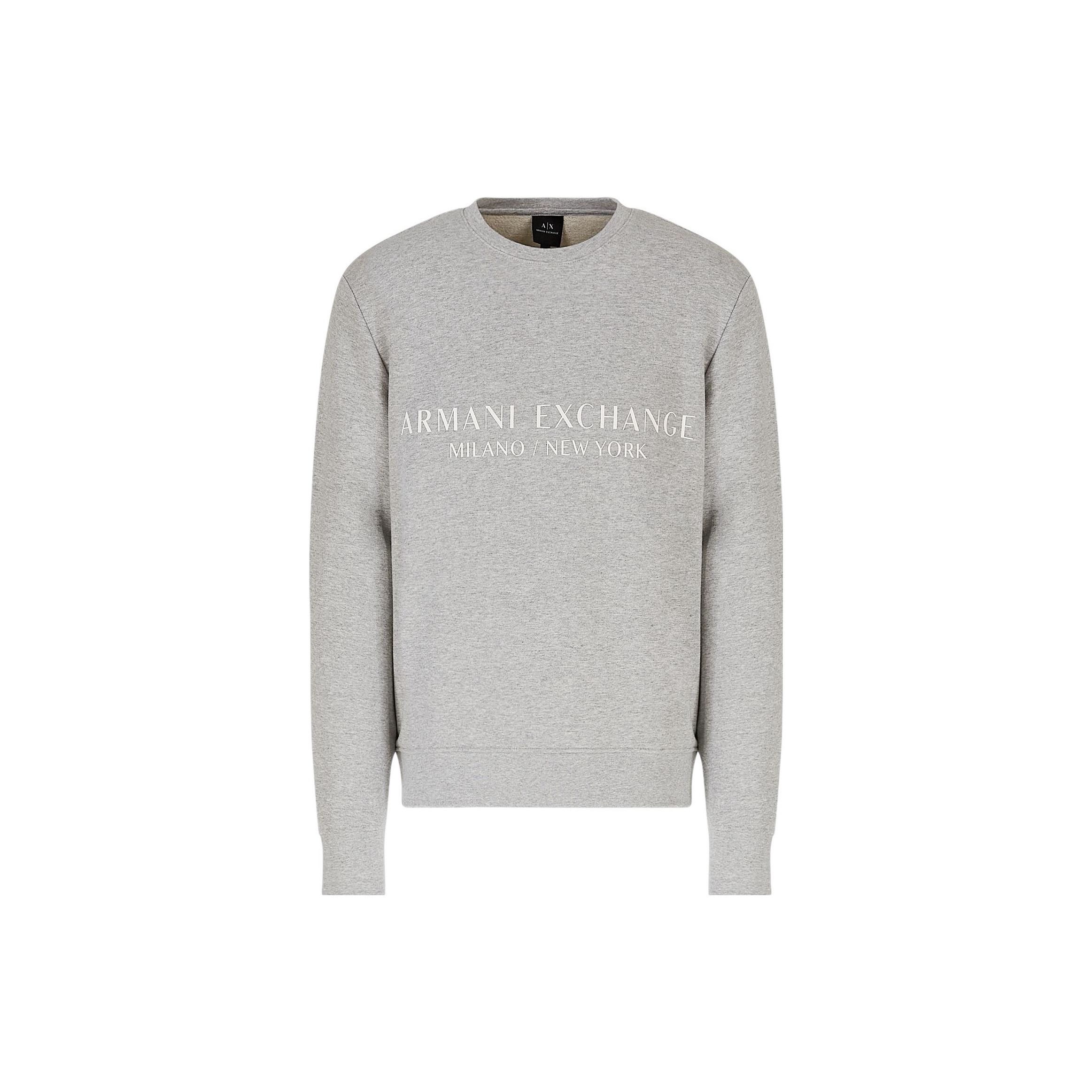 Armani Exchange Ronde Hals Letterlogo Bedrukt Sport Sweatshirt Heren sweatshirt Lichtgrijs 8NZM88-ZJKRZ-3901 S gray