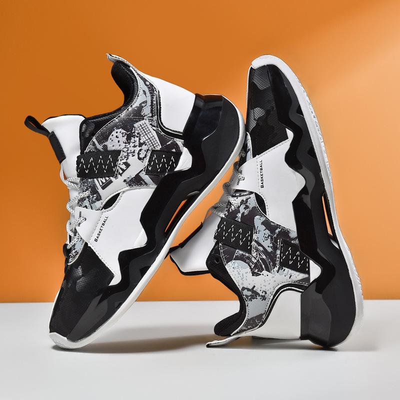 Youth basketball shoes Men's spring and autumn shock absorption and warmth Student actual combat shoes Low-top combat boots Non-slip and wear-resista