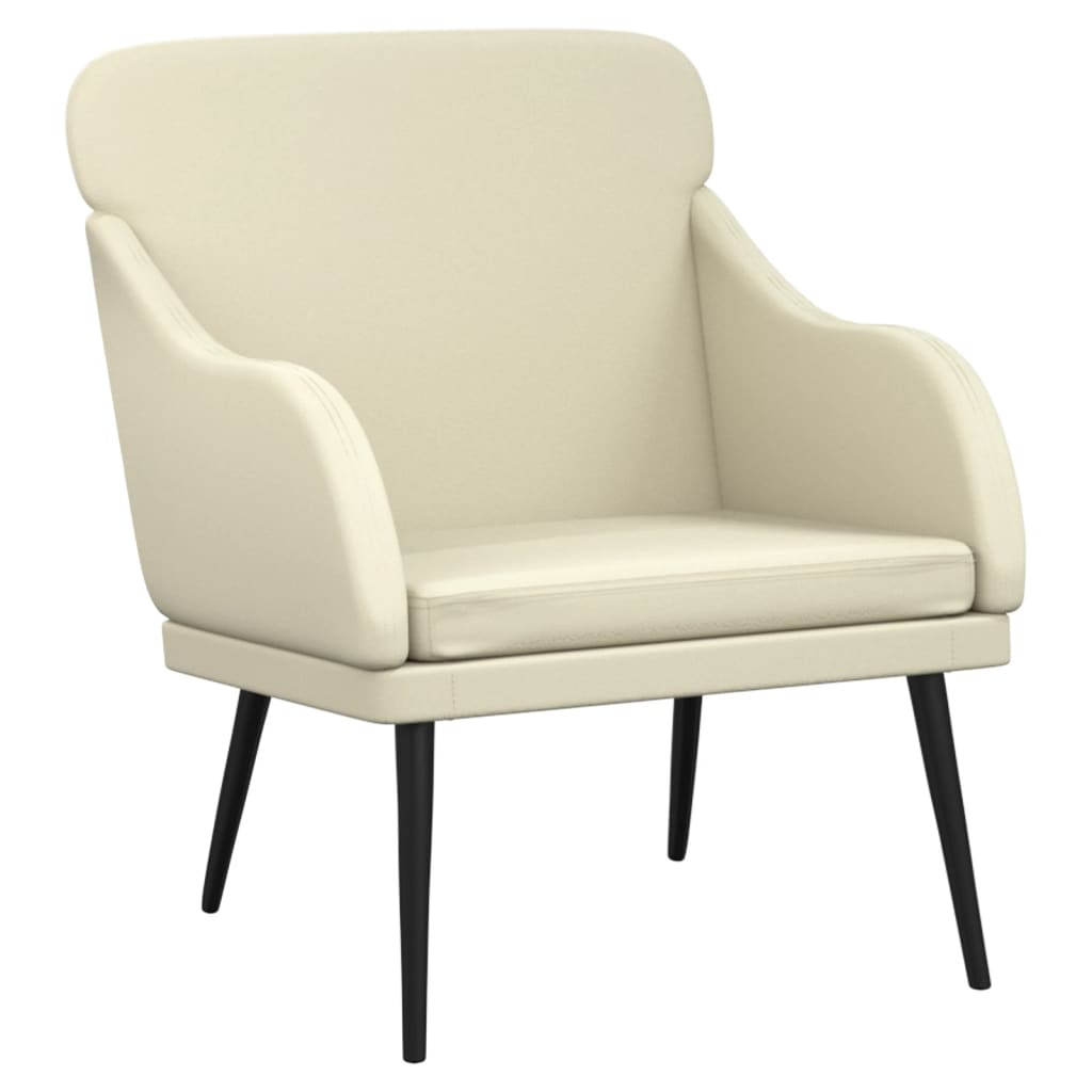 Cream Armchair 63 x 76 x 80 cm Artificial Leather