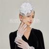 Head flower gloves set bridal retro mesh head flower feather lace hair accessories top hat temperament optimization headgear