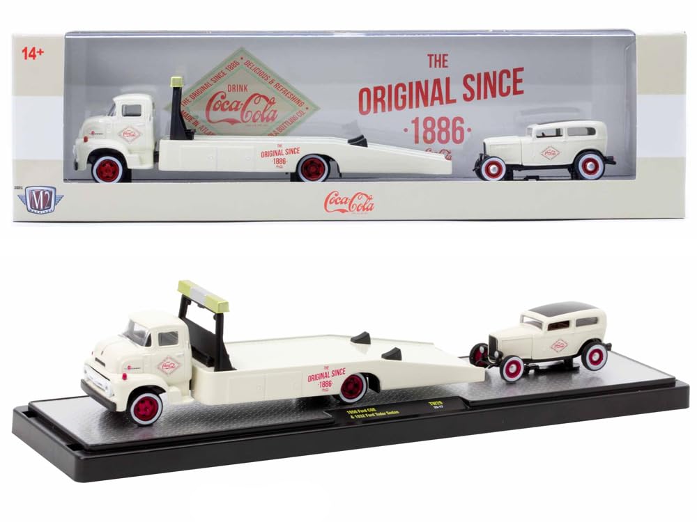 

M2 MACHINES M2 Machines Scale Auto Hauler Release Ford COE 1932 Ford Tudor 164 Coca-Cola 56000-TW29-1956 & Sedan [Предмет]